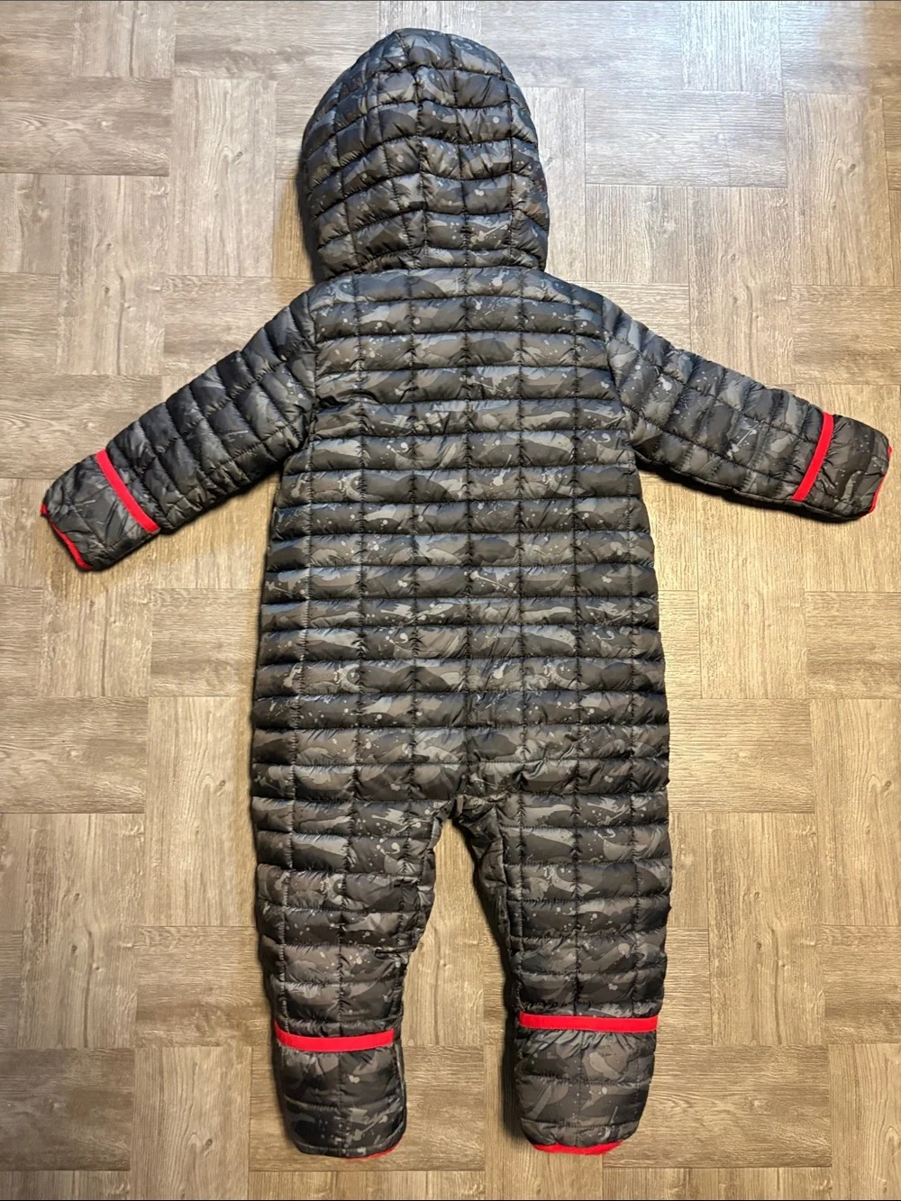 Snozu Black Quilted Hooded Sleep Sack with Red Trim